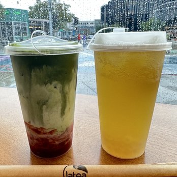 Latea Bubble Tea - Strawberry matcha latte & High mountain oolong tea - Desserts Near Me - Culver City, California Latea Bubble Tea - Strawberry matcha latte & High mountain oolong tea - Desserts Near Me - Culver City, California