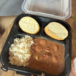 Don P’s Taste of the Bayou - Red beans & rice ($10) with double side of bread, no potato salad