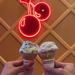 Birthday cake with sprinkles & horchata