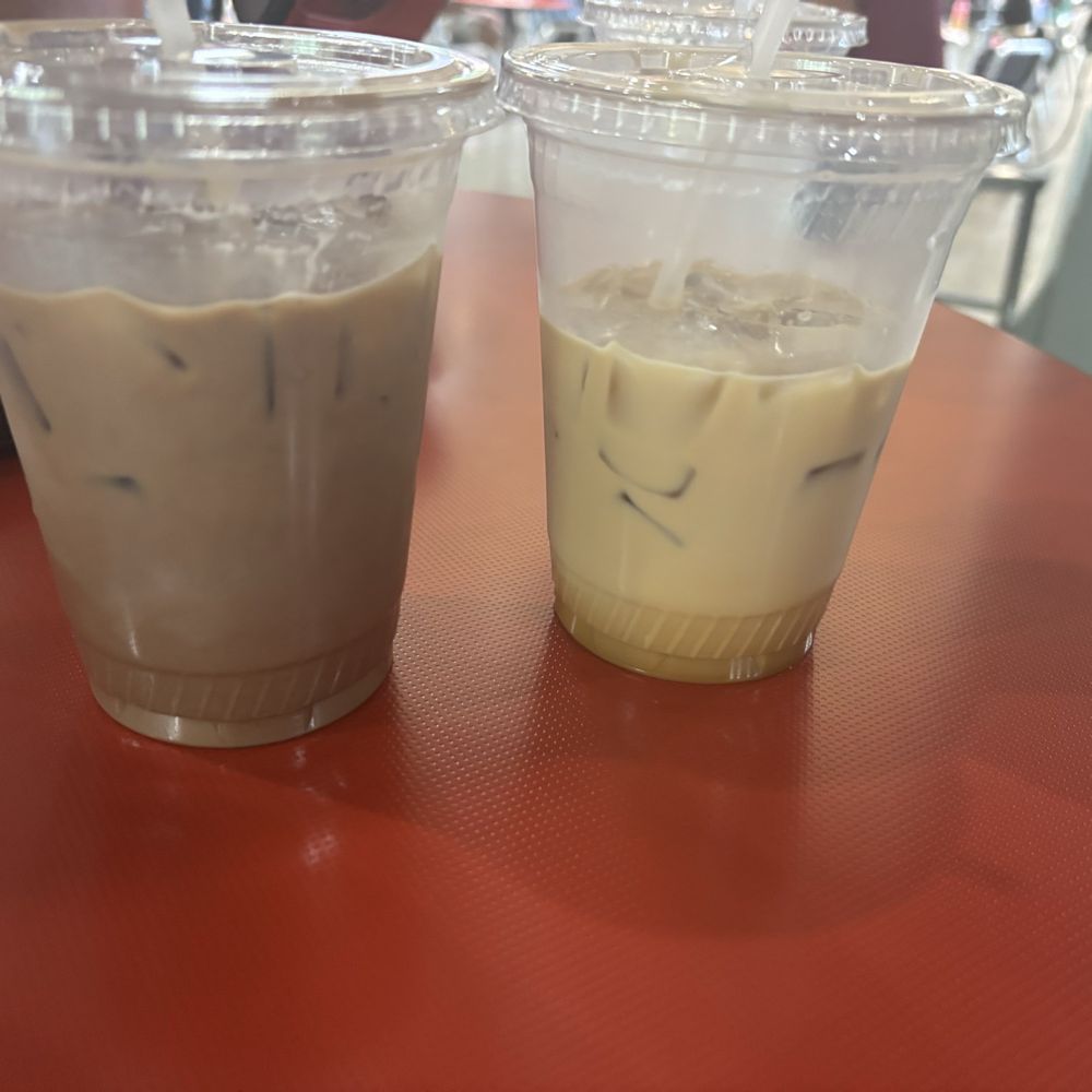 Ceres Roasting - Iced mocha and dulce de leche oatmilk latte (special)  Sorry we already drank some so good - Coffee Roasteries Near Me - Seattle, Washington