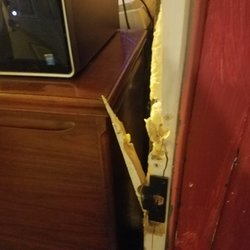 The Artisans Colony - Cracked door jam which I requested repair from day one before it was kicked in.