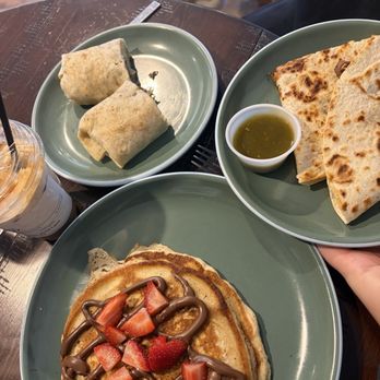 Open Doors Coffeehouse - Breakfast burrito, quesadilla and lumberjack stack. - Coffee & Tea Near Me - Johnson City, Tennessee