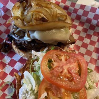 Coyote Bluff Cafe - Mushroom Mushroom & Swiss Burger - Burgers Near Me - Amarillo, Texas