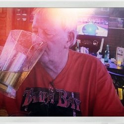 Red's On the Blvd - In-Cahoots having a beer circa 2018