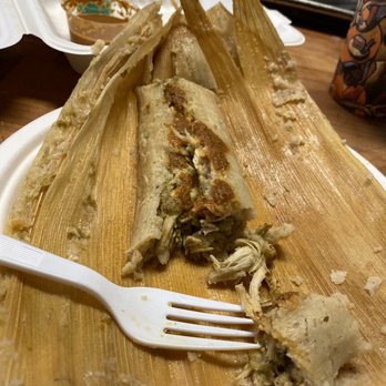 Cristino's Bakery - Chicken Tamales with green tomato sauce. - Bakeries Near Me - Goleta, California