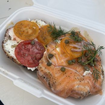 Courage Bagels - Tomato & Lox halves - Bagels Near Me - Los Angeles, California