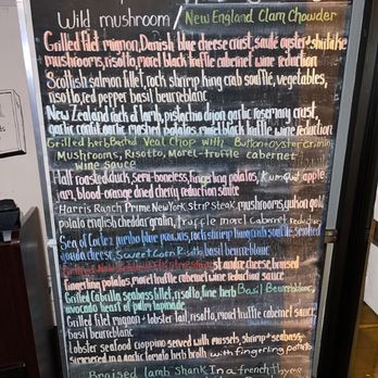 Wild Garlic Grill - Chalkboard menu - French Near Me - Tucson, Arizona