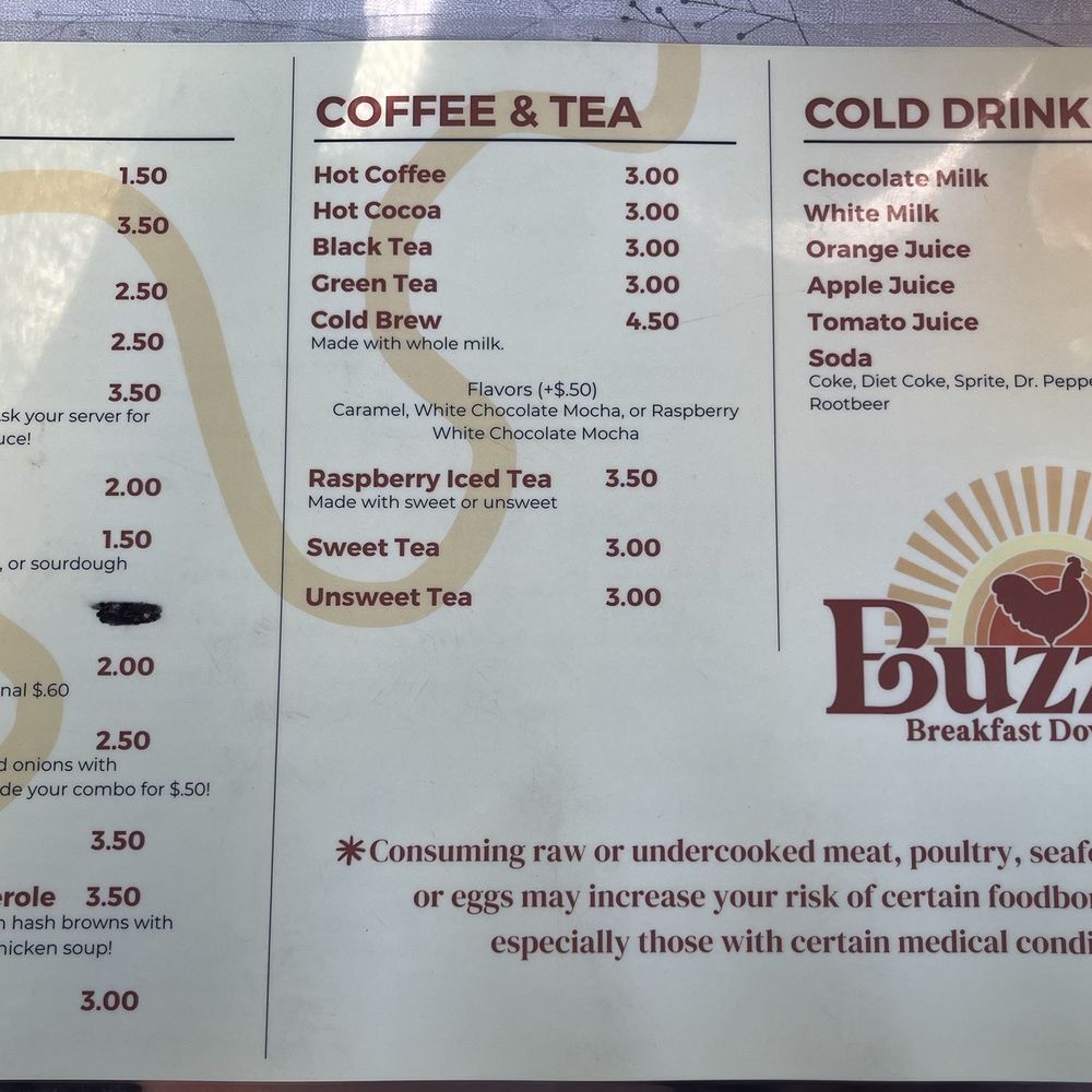 Buzzy's Breakfast Downtown - Menu as of 5/25/2025 - Breakfast & Brunch Near Me - Ocean Springs, Mississippi Buzzy's Breakfast Downtown - Menu as of 5/25/2025 - Breakfast & Brunch Near Me - Ocean Springs, Mississippi