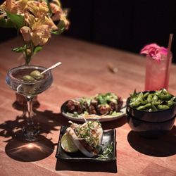 Baby Jane - Edamame, pork bun, chicken karaage (kabob)