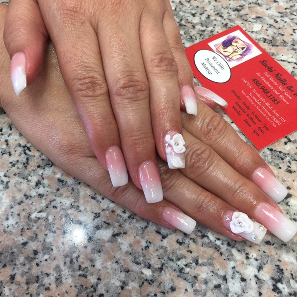 Sachi Nails & Lash - Amazing acrylic full set in hombre with 3D art added. Ivy and all of the ladies at Sachi Nails are truly artists! - Nail Salons Near Me - Scottsdale, Arizona Sachi Nails & Lash - Amazing acrylic full set in hombre with 3D art added. Ivy and all of the ladies at Sachi Nails are truly artists! - Nail Salons Near Me - Scottsdale, Arizona