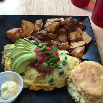 The Blue Hen Cafe - Veggie omelet and THAT BISCUIT, yummmmie - Southern Near Me - Saint Augustine, Florida