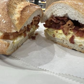 Seabra Bakery & Cafe - Super crispy bacon, egg and cheese on a hard roll. - Bakeries Near Me - Boca Raton, Florida Seabra Bakery & Cafe - Super crispy bacon, egg and cheese on a hard roll. - Bakeries Near Me - Boca Raton, Florida