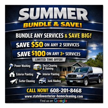 State Line Exterior Home Cleaning - Summer Bundle & Save! - Handyman Near Me - South Beloit, Illinois State Line Exterior Home Cleaning - Summer Bundle & Save! - Handyman Near Me - South Beloit, Illinois