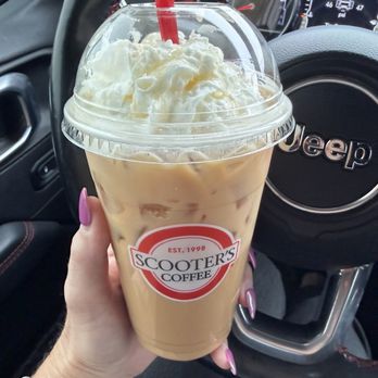 Scooter's Coffee - Iced honeycomb latte 05.19.2026 - Coffee & Tea Near Me - Denver City, Texas Scooter's Coffee - Iced honeycomb latte 05.19.2026 - Coffee & Tea Near Me - Denver City, Texas