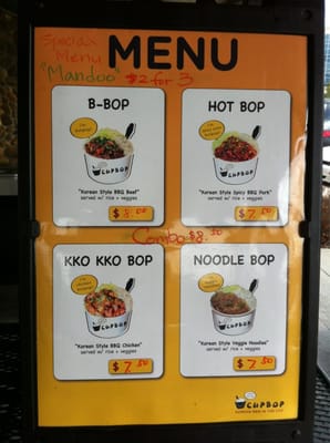 Menu photo 3 Cupbop Provo, UT
