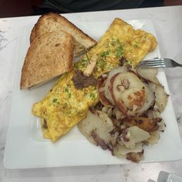 Philly Cheese Steak Omelet and added grilled chicken. You won't be disappointed!!! Sooo good.
