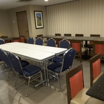 Comfort Inn & Suites Ponca City Near Marland Mansion - Tables in Breakfast room being set up for our family reunion - Hotels Near Me - Ponca City, Oklahoma Comfort Inn & Suites Ponca City Near Marland Mansion - Tables in Breakfast room being set up for our family reunion - Hotels Near Me - Ponca City, Oklahoma