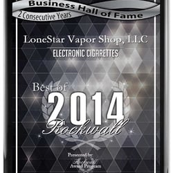 Lonestar Vapor Shop - 2014 Best of Rockwall