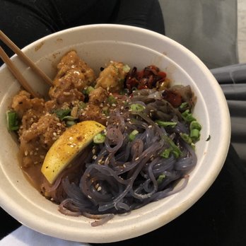 moonbowls - Orange Chicken 2.0 with Purple Sweet Potato Noodles - Korean Near Me - Chicago, Illinois