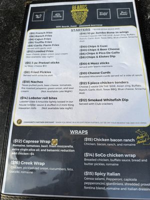 Menu photo 2 Beards Brewery Petoskey, MI Menu photo 2 Beards Brewery Petoskey, MI