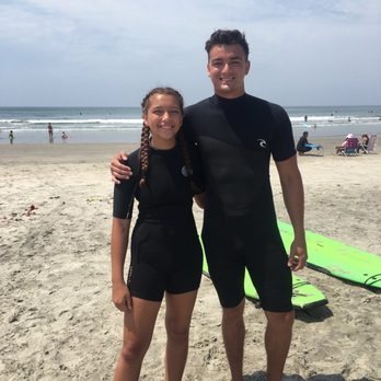 Learn To Rip Surf Lessons - Brother & Sister ready for their first surf lesson! - Surf Schools Near Me - Oceanside, California