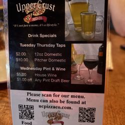 Upper Crust Pizza - Table tent/signage
