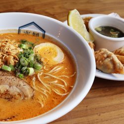 RAKKAN Ramen - Long Beach - SPICY GARNET is made with an original blend of spicy miso. Enjoy with our Spicy Beef Gyoza for an extra kick!