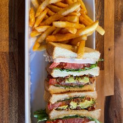 Papa's Restaurant  - Triple Decker Club with avocado added & a side of fries (Absolutely delicious!)