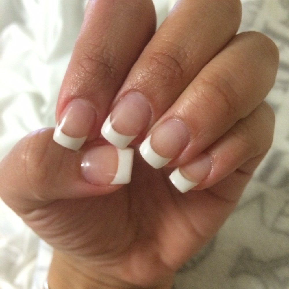Here's my French manicure with acrylics! The guy did an awesome job. I wanted them cut really short and he did the perfect length.