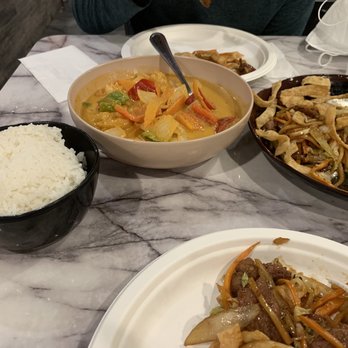 Hong Kong Station - Shrimp Penang curry and pork crispy noodles - Chinese Near Me - Centennial, Colorado
