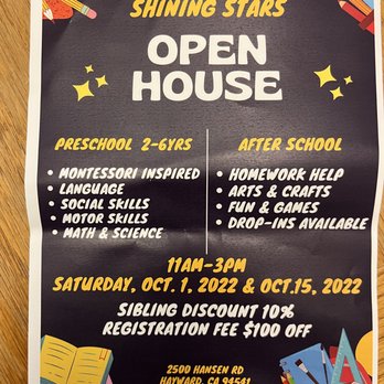 Shining Stars - Welcome to Open House - Preschools Near Me - Hayward, California Shining Stars - Welcome to Open House - Preschools Near Me - Hayward, California