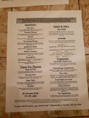 Menu photo 4 El Serrano Mexican Restaurant York, PA