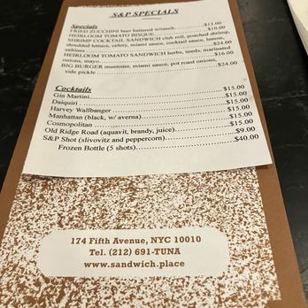 S&P - Menu - Sandwiches Near Me - New York, New York S&P - Menu - Sandwiches Near Me - New York, New York