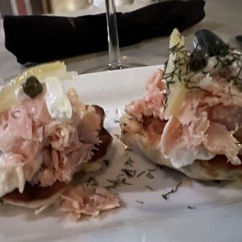 Timo Wine Bar - Smoked Salmon on corncakes - Tapas/Small Plates Near Me - Phoenix, Arizona
