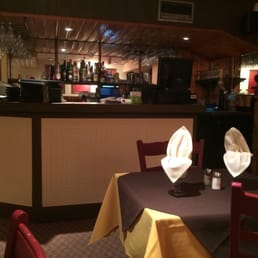 the bar and dining area