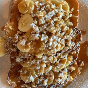 Shelly's Cafe - May 2020: Another shot of the PHENOMENAL Banana Caramel Nut French Toast! $8.95 - Breakfast & Brunch Near Me - Tampa, Florida Shelly's Cafe - May 2020: Another shot of the PHENOMENAL Banana Caramel Nut French Toast! $8.95 - Breakfast & Brunch Near Me - Tampa, Florida