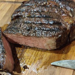 Colinas Foods - This rib-eye is cooked medium-well (overcooked you may say) yet look how juicy it is! cooked sous-vide finished on the charcoal grill.