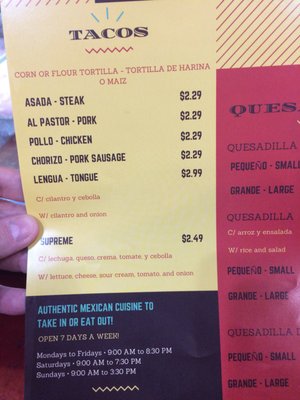Menu photo 4 Supermercado La Bendicion Palmetto, GA Menu photo 4 Supermercado La Bendicion Palmetto, GA