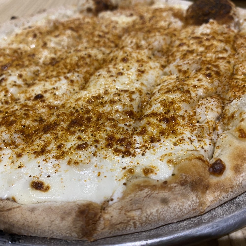 Bear Brick Oven Pizza - Crab Pizza:  10" Pizza with Lump Crab Meat, In-house Made Garlic White Sauce and Old Bay Seasoning. - Pizza Near Me - Silver Spring, Maryland