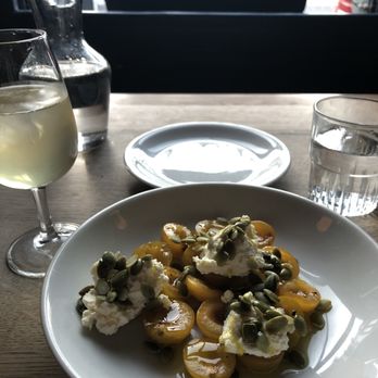 Oldroyd - Prunes with cheese and pumpkin seeds - Brasseries Near Me - London, XGL