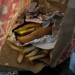 Wendy's - This the single Hamburger with small fries when I ask for triple