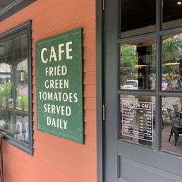 Entrance with hours noted ... indeed serving fried green tomatoes today! Entrance with hours noted ... indeed serving fried green tomatoes today!