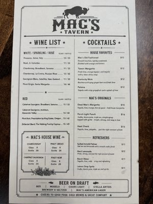 Menu photo 1 Mac’s Tavern Mission Viejo, CA Menu photo 1 Mac’s Tavern Mission Viejo, CA