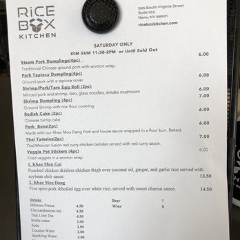Rice Box Kitchen - Saturday/ Sunday dim sum menu - Asian Fusion Near Me - Reno, Nevada Rice Box Kitchen - Saturday/ Sunday dim sum menu - Asian Fusion Near Me - Reno, Nevada