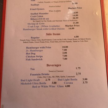 Joedy's Seafood - the menu for the restaurant - Seafood Near Me - Alma, Georgia