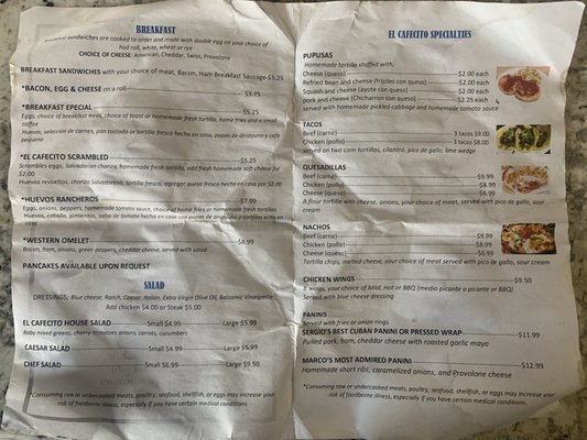 Menu photo 2 El Cafecito Deli Stratford, CT