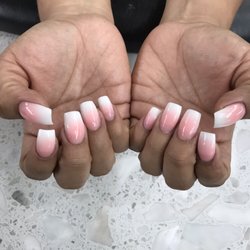 Q Angel Nail and Spa - Ombré pink & white