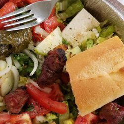 Station Greek Grill - Greek salad with chicken and pork souvlaki