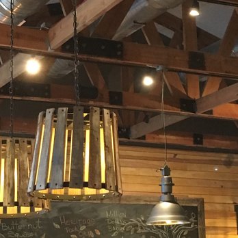 First Watch Matthews - Love the lights hanging over the table , barrels - Breakfast & Brunch Near Me - Matthews, North Carolina