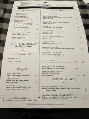 Menu photo 3 Bill's Restaurant Bloomfield Hills, MI Menu photo 3 Bill's Restaurant Bloomfield Hills, MI